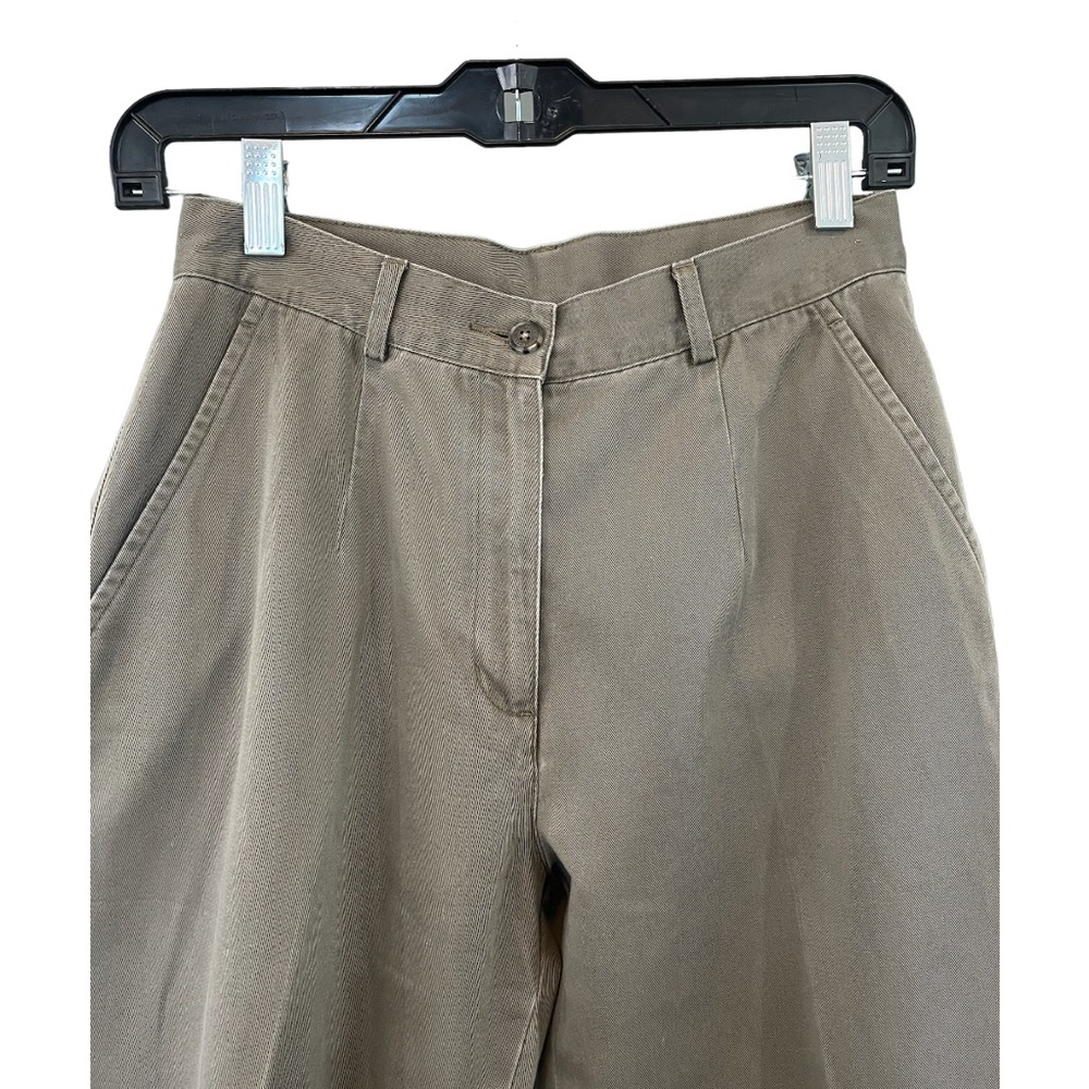 Pleated Cotton Trouser Grey/Sage Pant L.L. Bean Size 4P